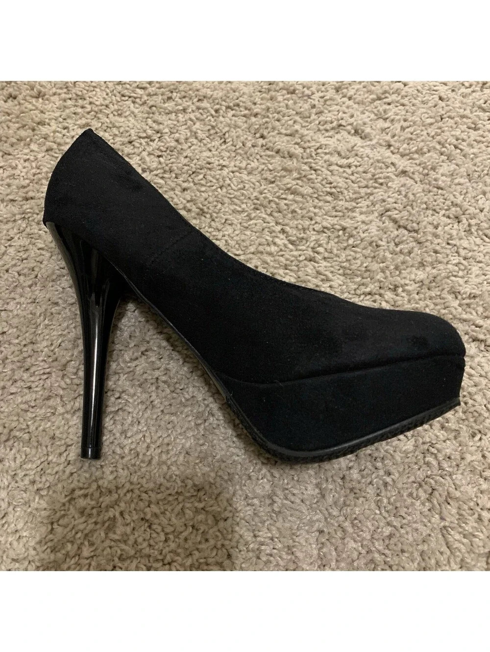 Mossimo Women's Black Faux Suede Stiletto Platform Heels Size 5 1/2